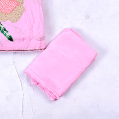 Crepe Baby Pink Peplum Lehenga Suit