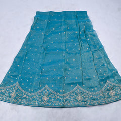 Shimmer Ferozi Unstitched Lehenga Suit
