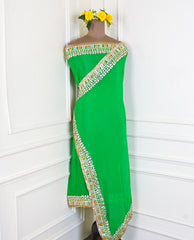 Khadi Yellow Unstitched Lehenga Suit