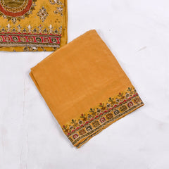 Organza Mustard Yellow Unstitched Suit