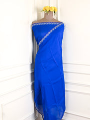 Twill Organza Blue Unstitched Suit