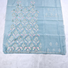 Shimmer Ice Blue Unstitched Suit