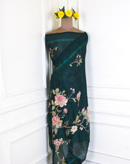 Crepe Green Unstitched Suit