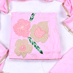 Crepe Baby Pink Peplum Lehenga Suit