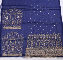 Glass Shimmer Navy Blue Unstitched Suit