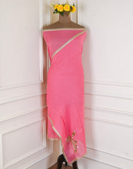 Twill Organza Pink Unstitched Suit