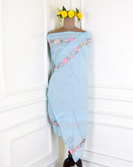 Organza Ferozi Unstitched Suit