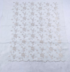 Organza White Unstitched Suit