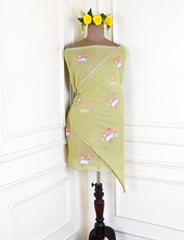 Mul Cotton Lime Unstitched Suit