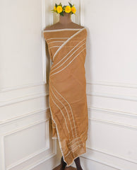 Shimmer Beige Unstitched Suit