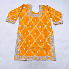 Crepe Yellow Stitched Lehenga Suit