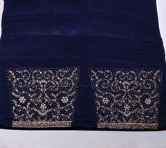 Glass Shimmer Navy Blue Unstitched Suit