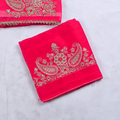 Organza Pink Unstitched Suit