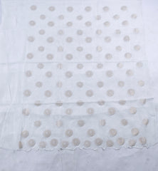 Organza White Unstitched Suit