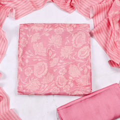 Muslin Pink Unstitched Suit