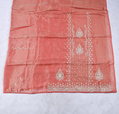 Shimmer Rust Unstitched Lehenga Suit