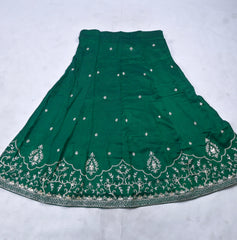 Khadi Green Unstitched Lehenga Suit