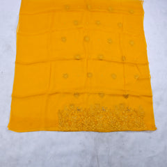 Organza Yellow Unstitched Suit