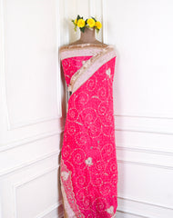 Crepe Magenta Peplum Lehenga Suit
