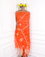 Crepe Orange Peplum Lehenga Suit