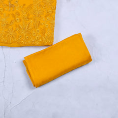 Organza Yellow Unstitched Suit