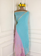Organza Yellow Unstitched Suit