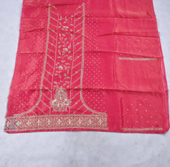 Shimmer Pink Unstitched Lehenga Suit