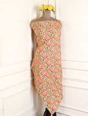 Crepe Beige Unstitched Suit