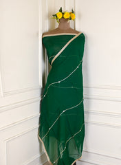 Organza Mustard Yellow Unstitched Suit