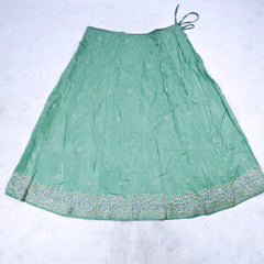 Glass Tissue Pista Green Unstitched Lehenga Suit
