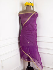Gavadin Silk Purple Unstitched Suit