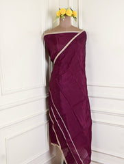 Silk Wine Unstitched Suit
