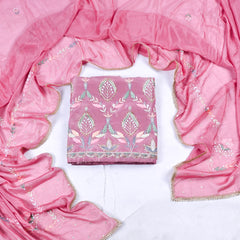 Shimmer Dusky Pink Unstitched Suit