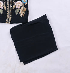 Organza Black Unstitched Suit
