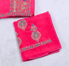 Organza Pink Unstitched Suit