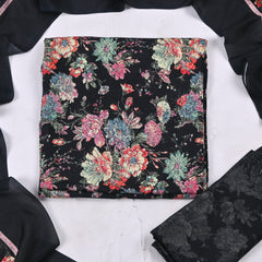 Muslin Black Unstitched Suit