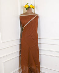 Organza Brown Unstitched Suit