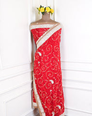 Crepe Maroon Semi-Stitched Anarkali Suit