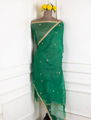 Gavadin Silk Green Unstitched Suit