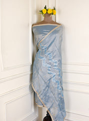 Glass Shimmer Powder Blue Unstitched Suit