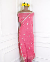 Giraffe Shimmer Pink Unstitched Suit