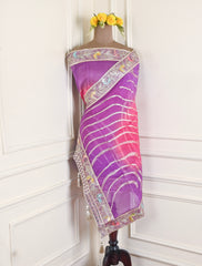 Silk Organza Double Shade Unstitched Suit