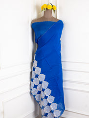 Gavadin Silk Blue Unstitched Suit