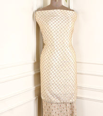 Shimmer Beige Unstitched Suit