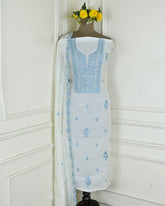 Mul Cotton white Unstitched Suit