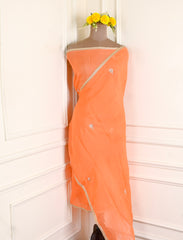 Organza Orange Unstitched Suit