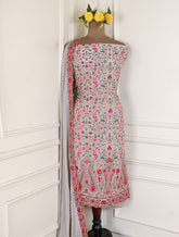 Crepe silver Unstitched Suit