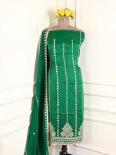 Organza Silk Green Unstitched Suit