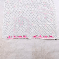 Twill Organza White Unstitched Suit