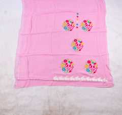 Organza Baby Pink Unstitched Suit